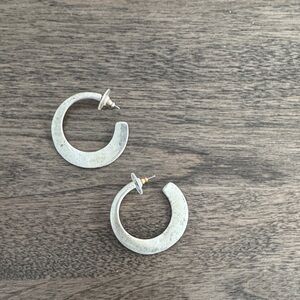 Pressed silver earrings